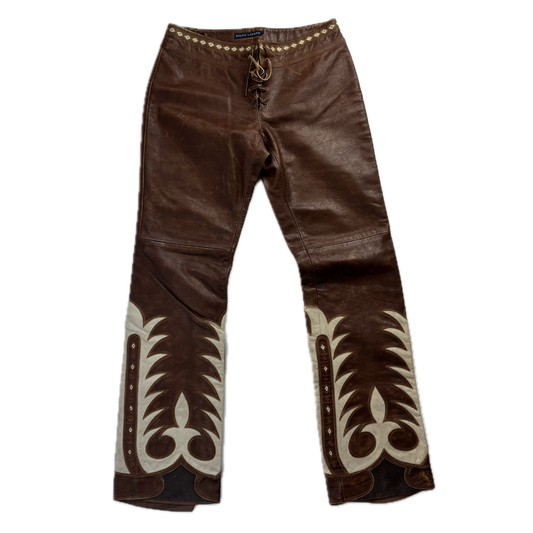 Ralph Lauren Cowhide Leather Western Trouser - 8