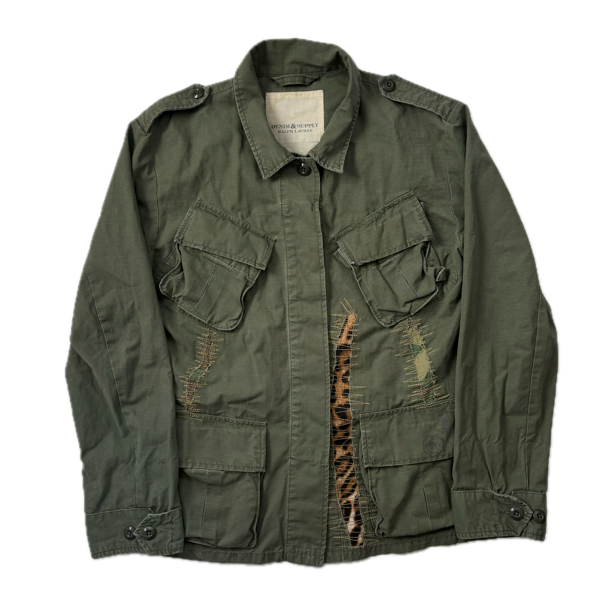 Ralph Lauren Denim & Supply Distressed Military Jacket Parka 