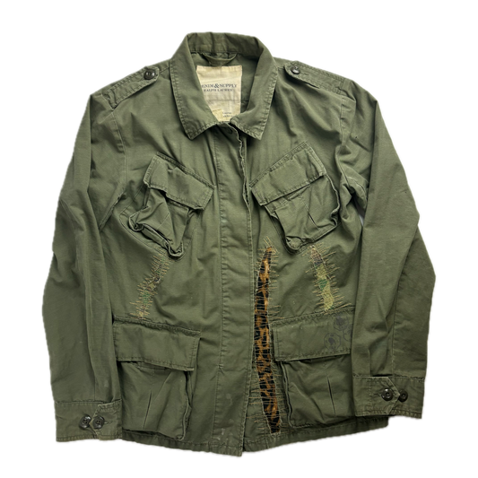 Ralph Lauren Denim & Supply Distressed Military Jacket Parka - S