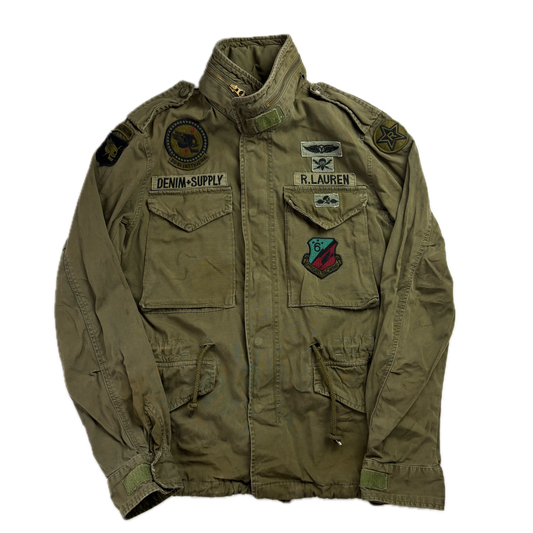 Ralph Lauren Denim Supply Green Military Parka Army Patch Jacket - S