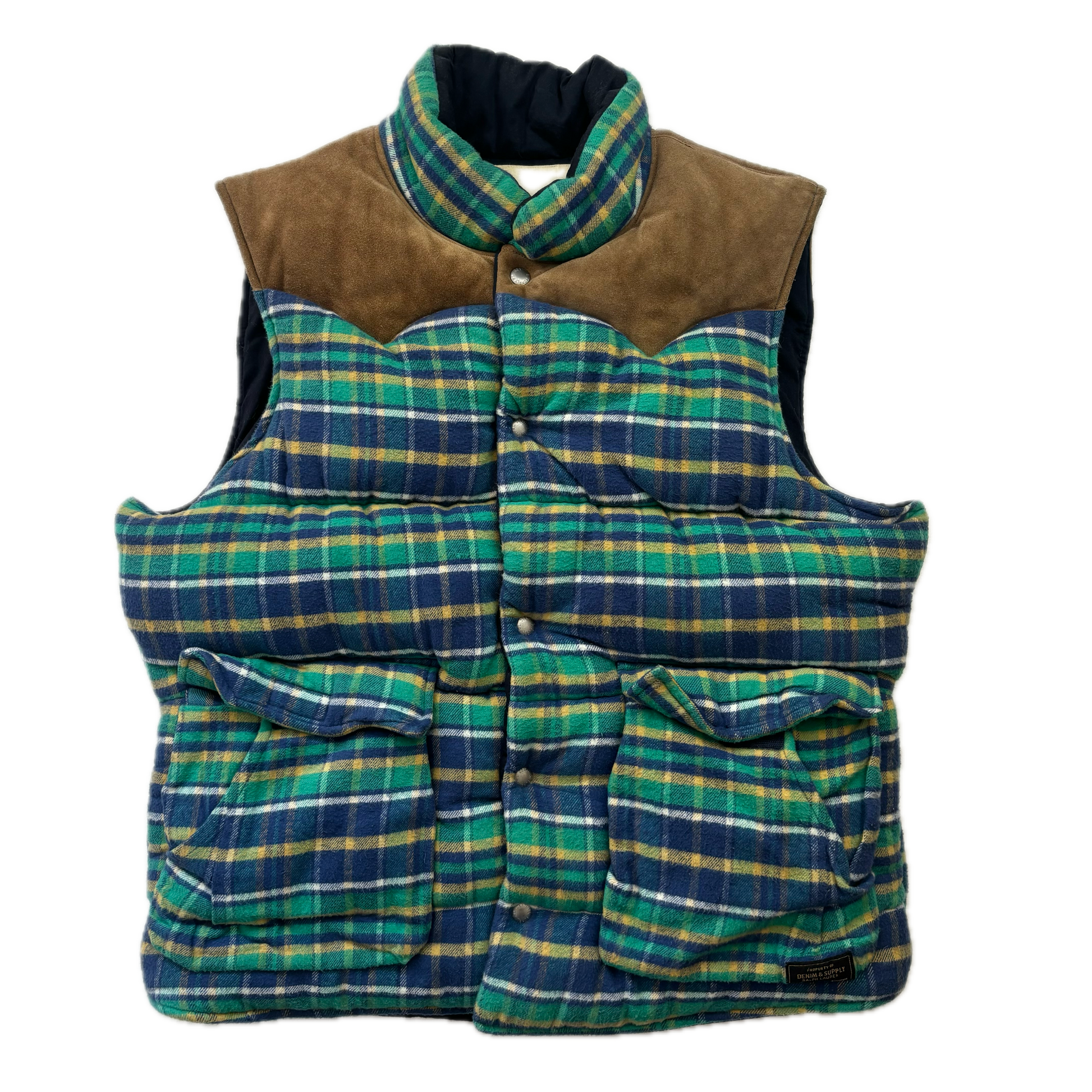 Ralph Lauren Denim & Supply Plaid Brushed Cotton Western Gilet - L
