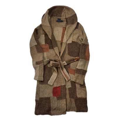 Ralph Lauren Patchwork Cardigan Belted Long Robe - M