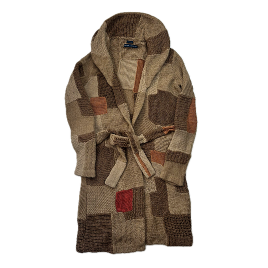 Ralph Lauren Patchwork Cardigan Belted Long Robe - M