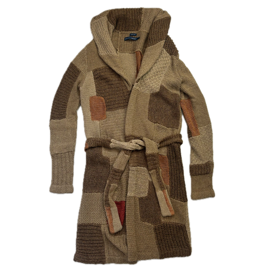 Ralph Lauren Patchwork Cardigan Belted Long Robe - S