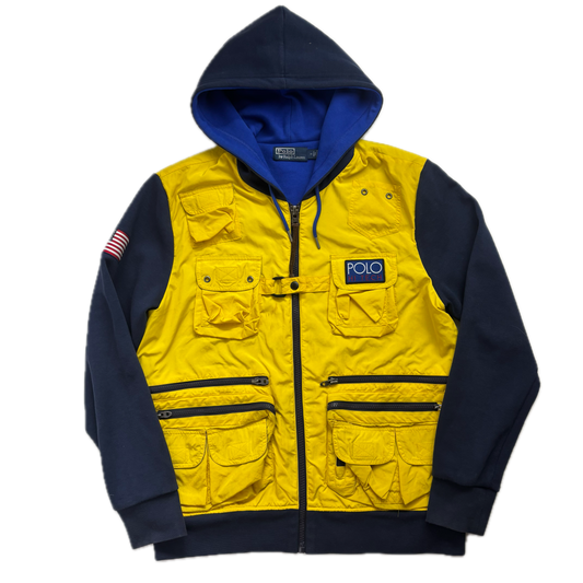 Ralph Lauren Polo Hi-Tech Hybrid Navy Yellow Hoodie - M