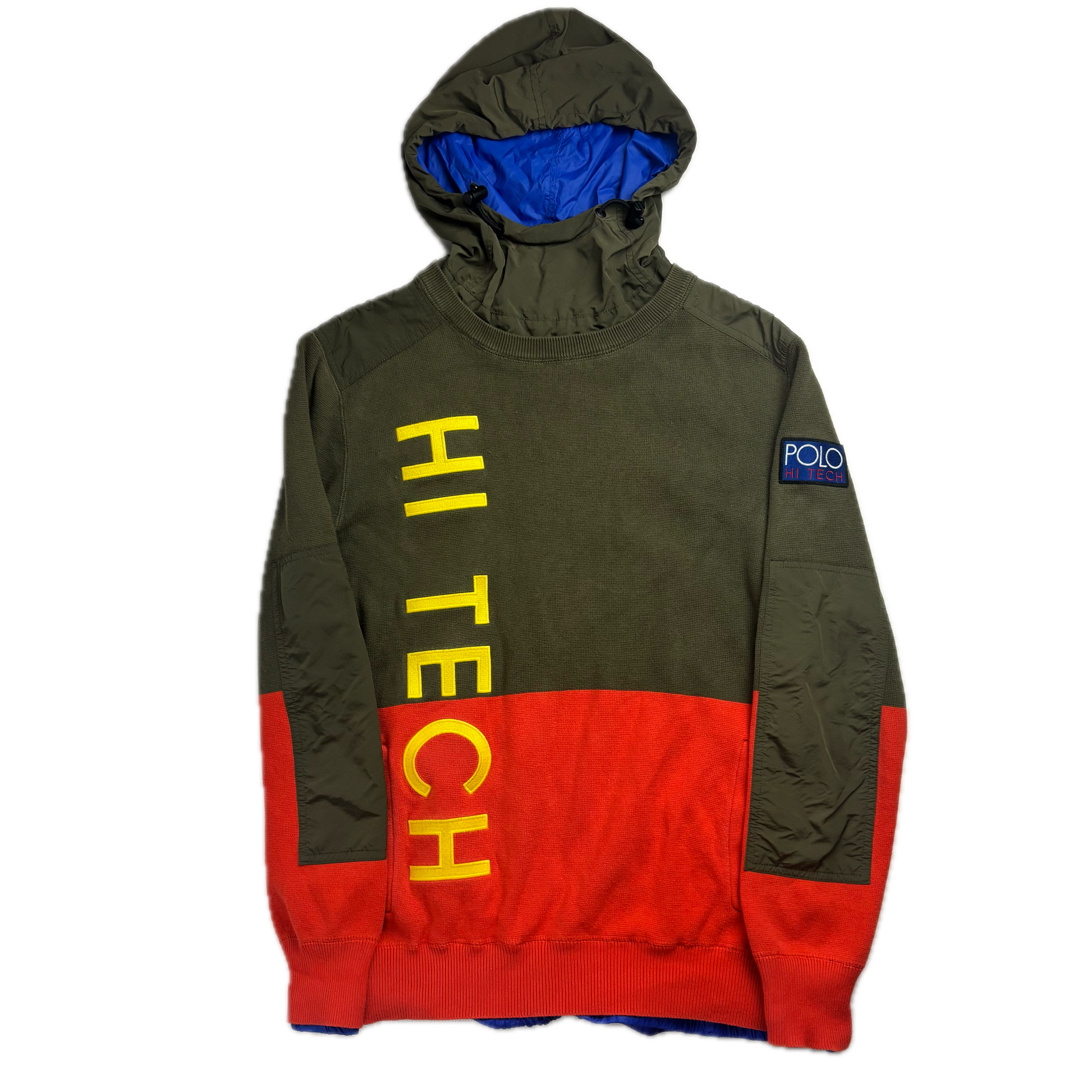 Ralph Lauren Polo Hi-Tech Hybrid Olive Green Orange Hoodie - S