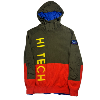 Ralph Lauren Polo Hi-Tech Hybrid Olive Green Orange Hoodie - S