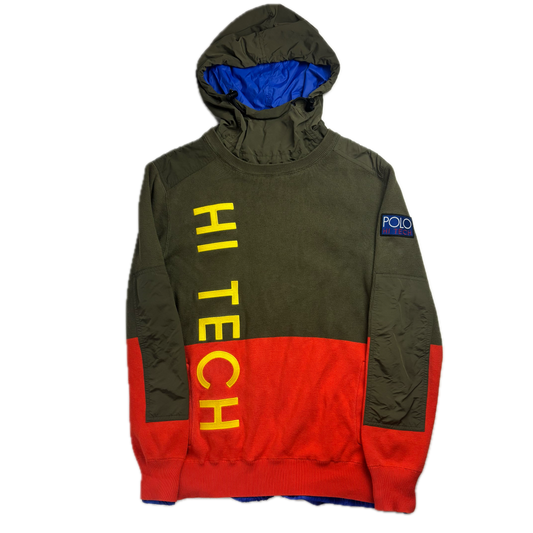 Ralph Lauren Polo Hi-Tech Hybrid Olive Green Orange Hoodie - S