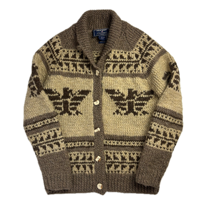 Ralph Lauren Polo Sportswoman Cowichan Cardigan Hand Knit - S