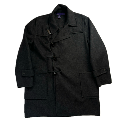 Ralph Lauren Purple Label Dark Grey Cashmere Blend Duffle Coat Toggle Jacket 