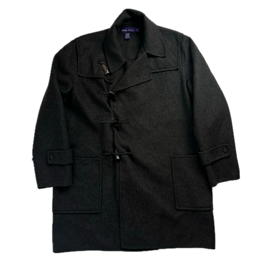 Ralph Lauren Purple Label Dark Grey Cashmere Blend Duffle Coat Toggle Jacket 