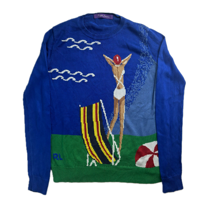 Ralph Lauren Purple Label Riveria Beach Scene Jumper (Silk) - M