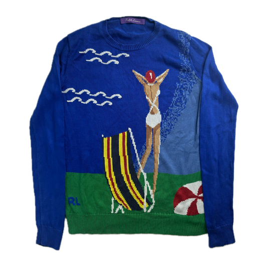 Ralph Lauren Purple Label Riveria Beach Scene Jumper (Silk) - M