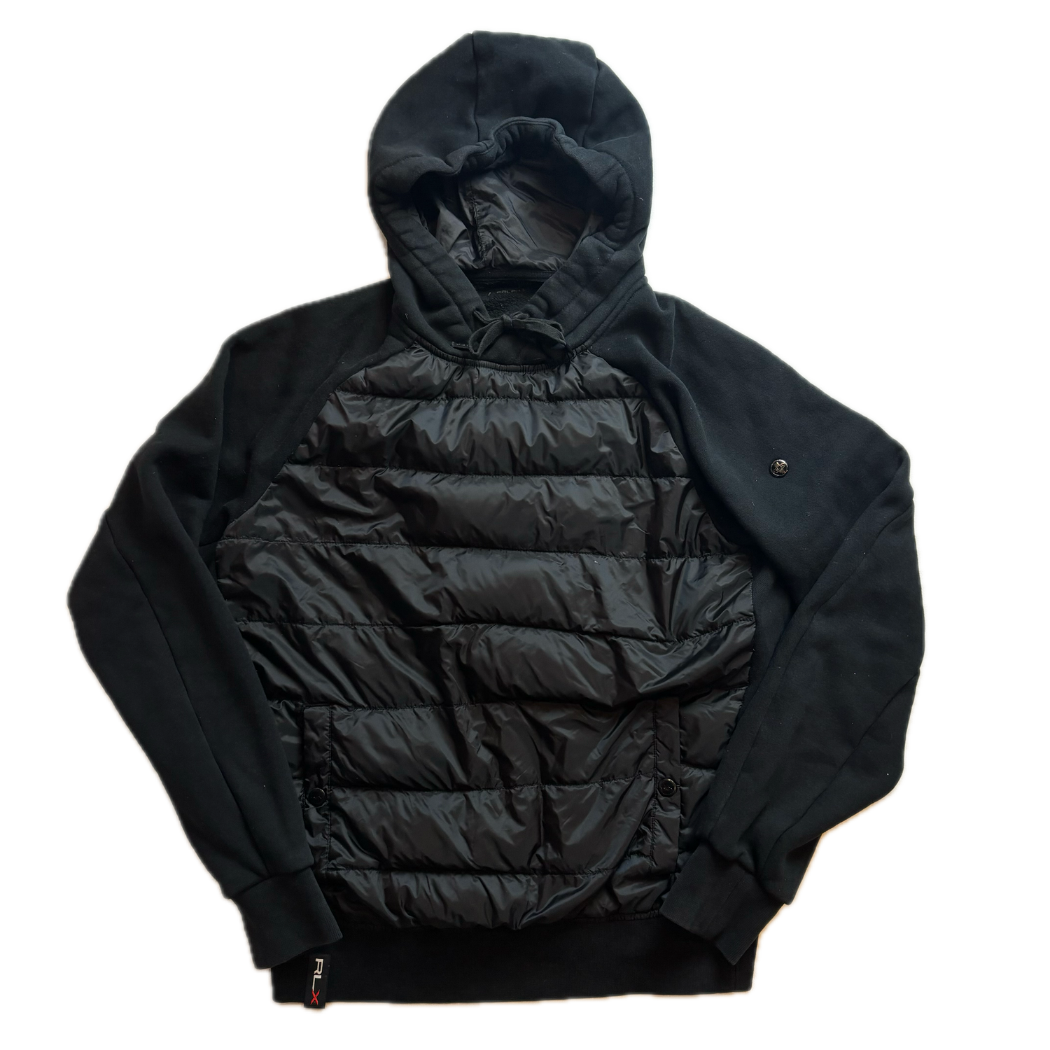 Ralph Lauren RLX Black Puffer Hoodie Hybrid - S