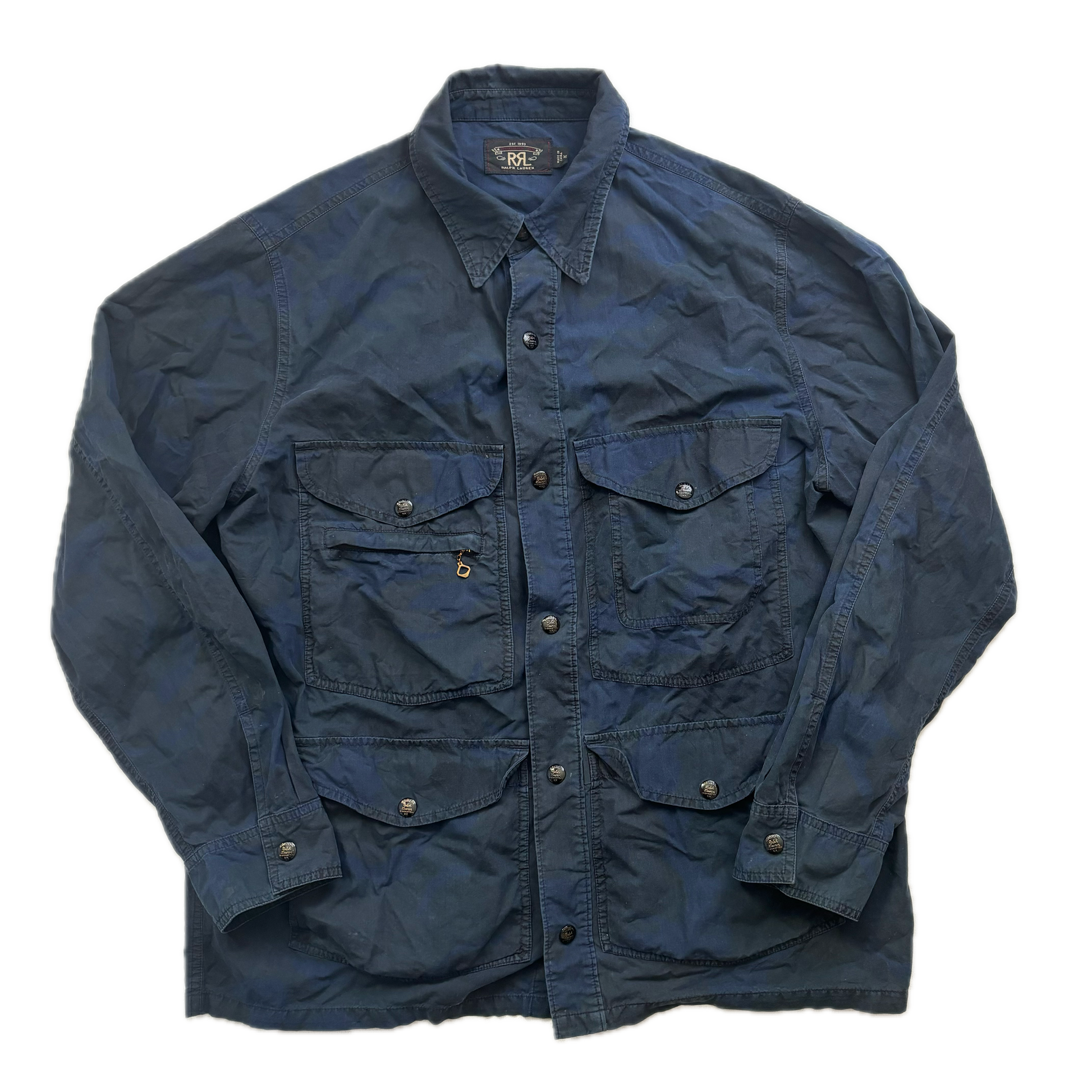 Ralph Lauren RRL Navy Camo Utility Military Jacket - M