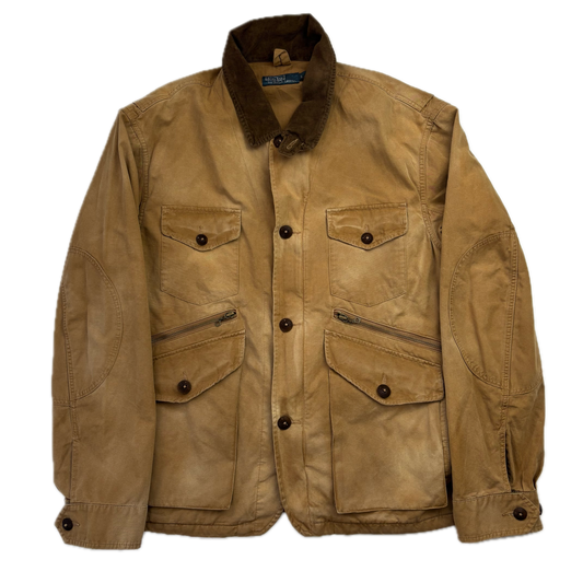 Tan Multi-Pocket Utility Cargo Jacket - L
